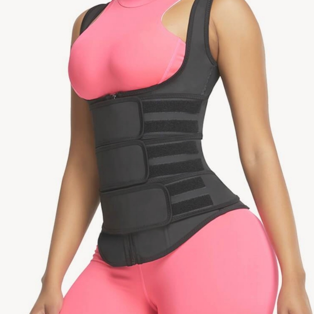 SHAPELLX Neo Sweat Sport Vest With Triple Belt